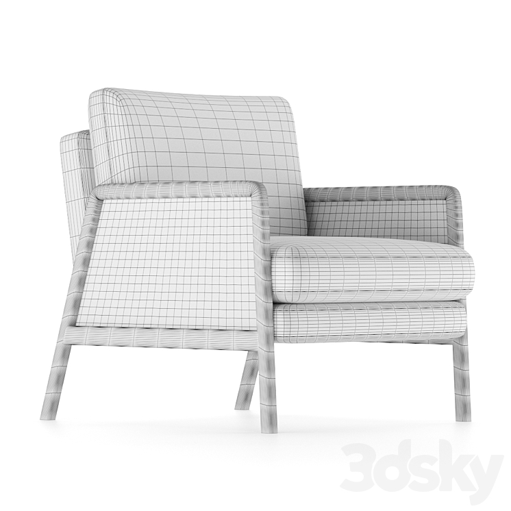 John Lewis Cane Accent Armchair 3D model