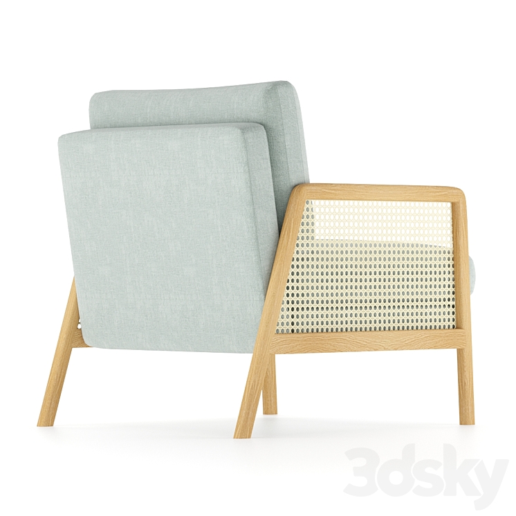 John Lewis Cane Accent Armchair 3D model