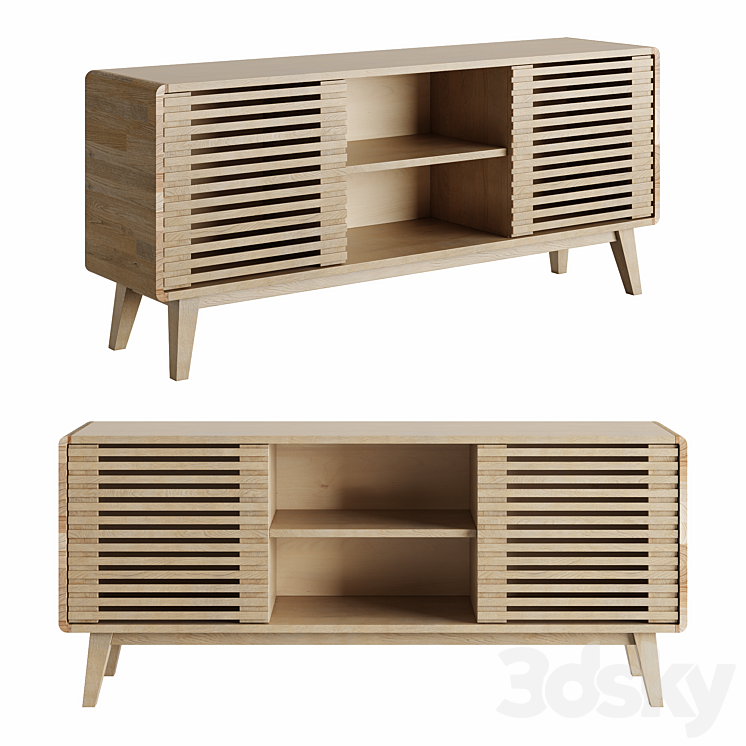 Solid wood TV stand Sideboard & Chest of drawer 3D model