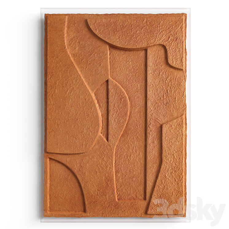 Embossed paper wall art Sarausa, La Redoute Frame 3D model