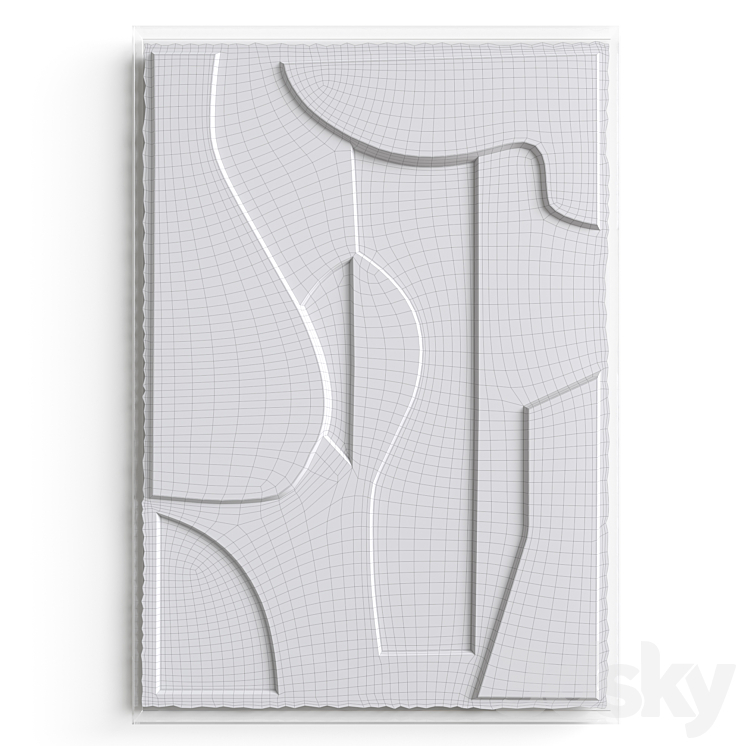 Embossed paper wall art Sarausa, La Redoute Frame 3D model