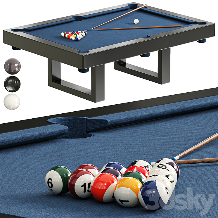 Custom SoHo Outdoor Pool Table Billiards 3D model