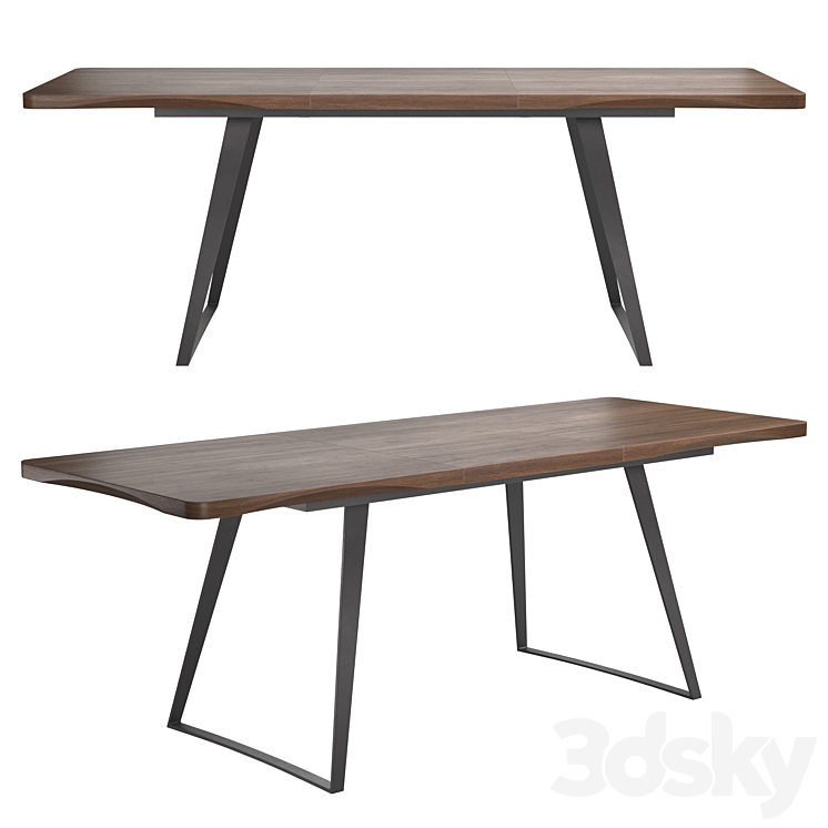 Vermont Walnut folding dining table Table 3D model