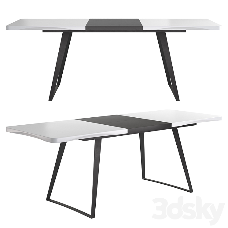 Vermont White folding dining table Table 3D model