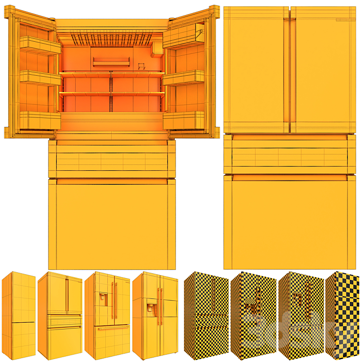 bosch refrigerator set Kitchen appliance 3D model