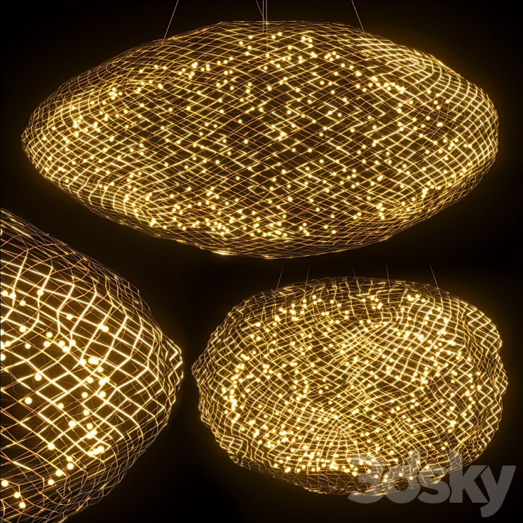 Led cloud chandelier by DIBS Pendant light 3D model