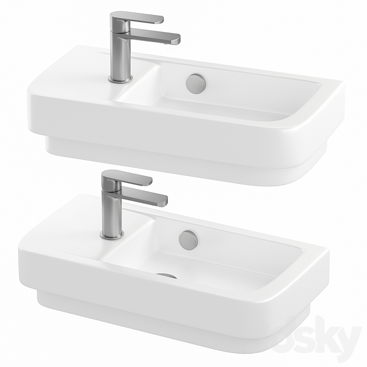 Jacob Delafon Struktura Waschbecken 50cm - Freistehendes Keramikbecken Ungeschliffen