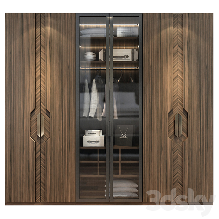 Furniture composition set 127 - Wardrobe & Display cabinets - 3D model