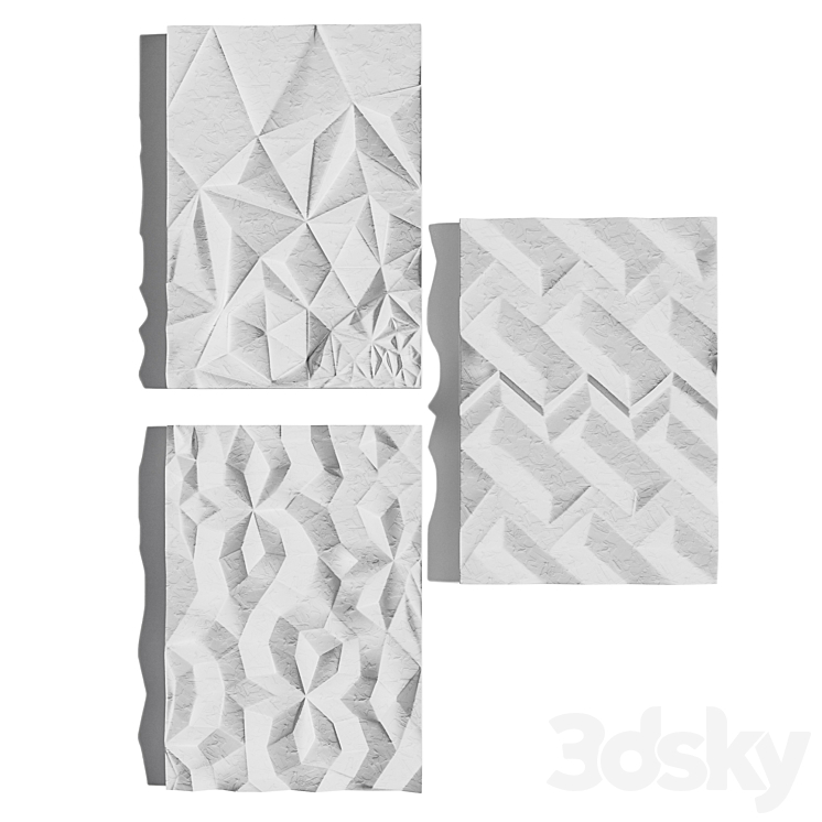 PapierMache Geo Panels Dimensional Wall Art 3D panel 3D model