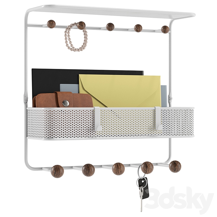 Estique MultiHook Wall Shelf Decorative set 3D model