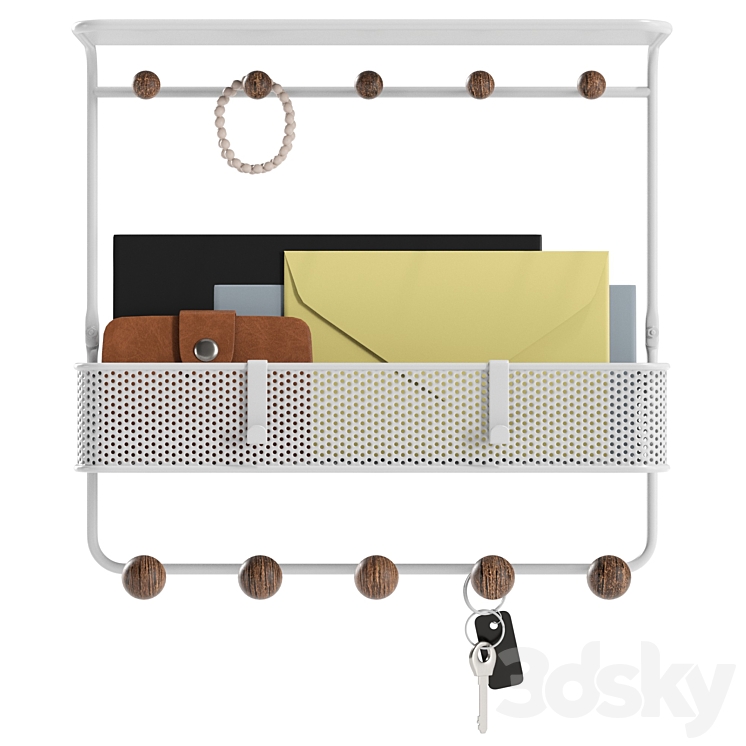 Estique MultiHook Wall Shelf Decorative set 3D model