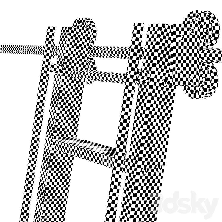 Steel Rolling Library Ladder Staircase 3D model