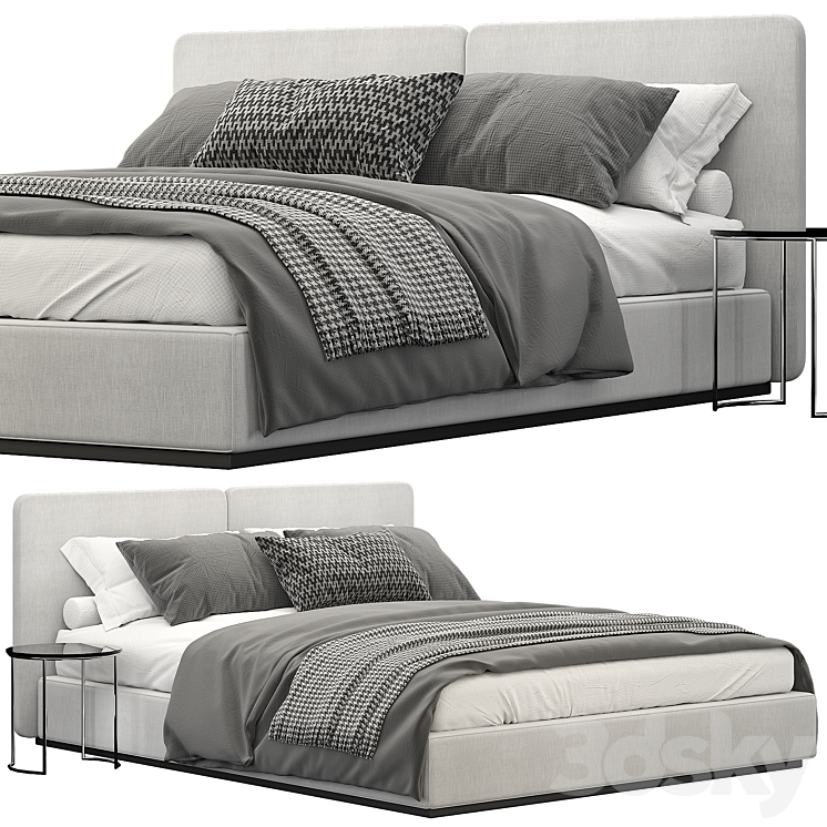 Minotti tatlin bed - Bed - 3D model