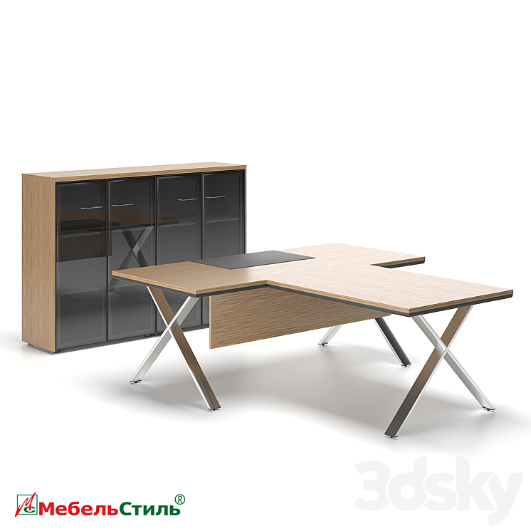 OM Executive office Kvins on metal supports - Office furniture - 3D model