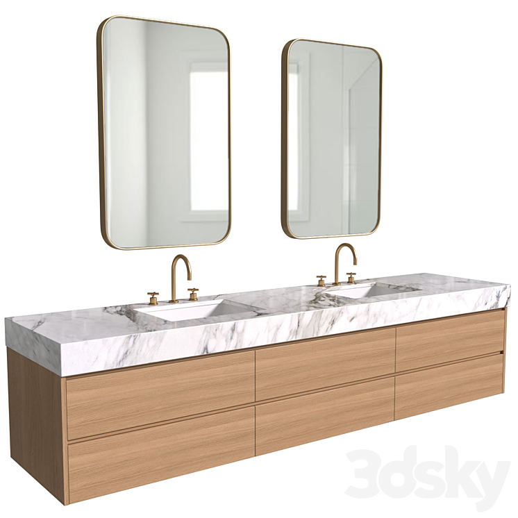 Bathroom Cabinets with white marble top in a contemporary style ...