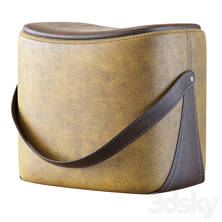 POLY & BARK Sequoia Ottoman In Full-Grain Pure-Aniline Italian