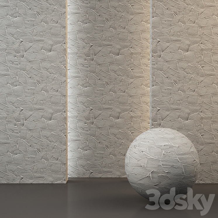 Decorative plaster Wall covering 3D model