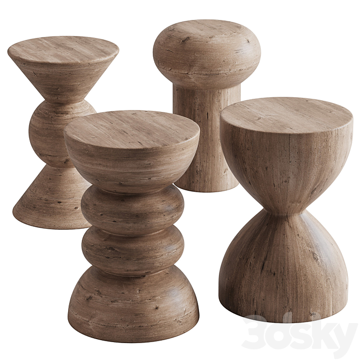 63 Wood Log Stools by Etsy Chair 3D model