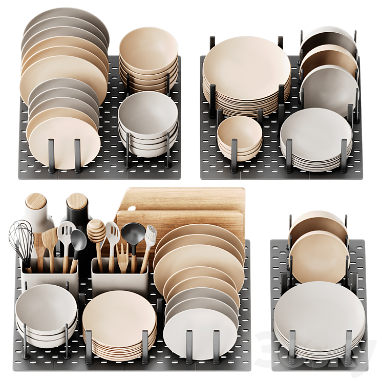 IKEA LILLHAVET Multifunctional dish rack set | 3D model