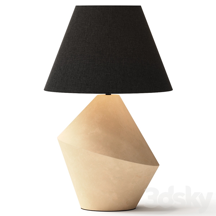 CB2 Sabia Ivory Ceramic Table Lamp With Black Shade Table lamp 3D model