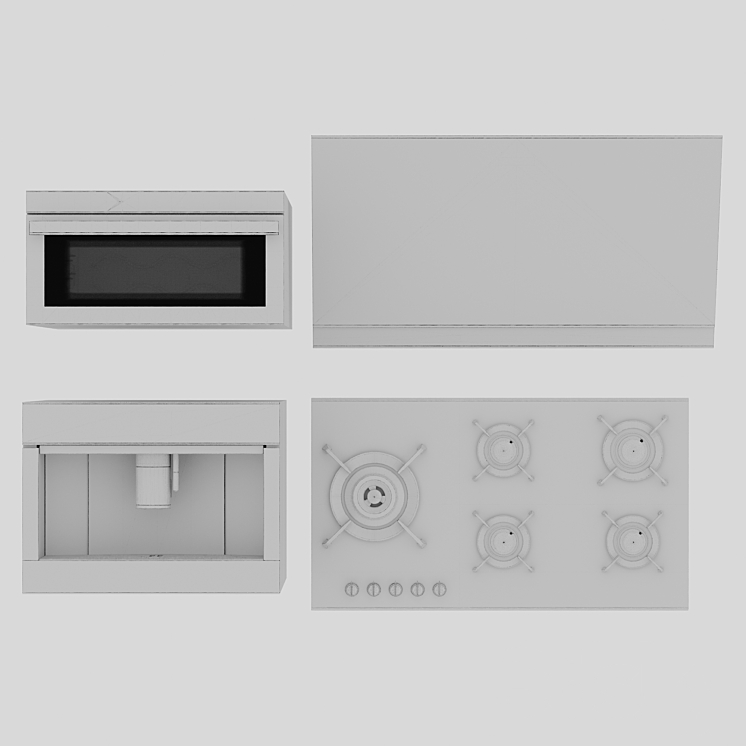 smeg appliances set01 Kitchen appliance 3D model