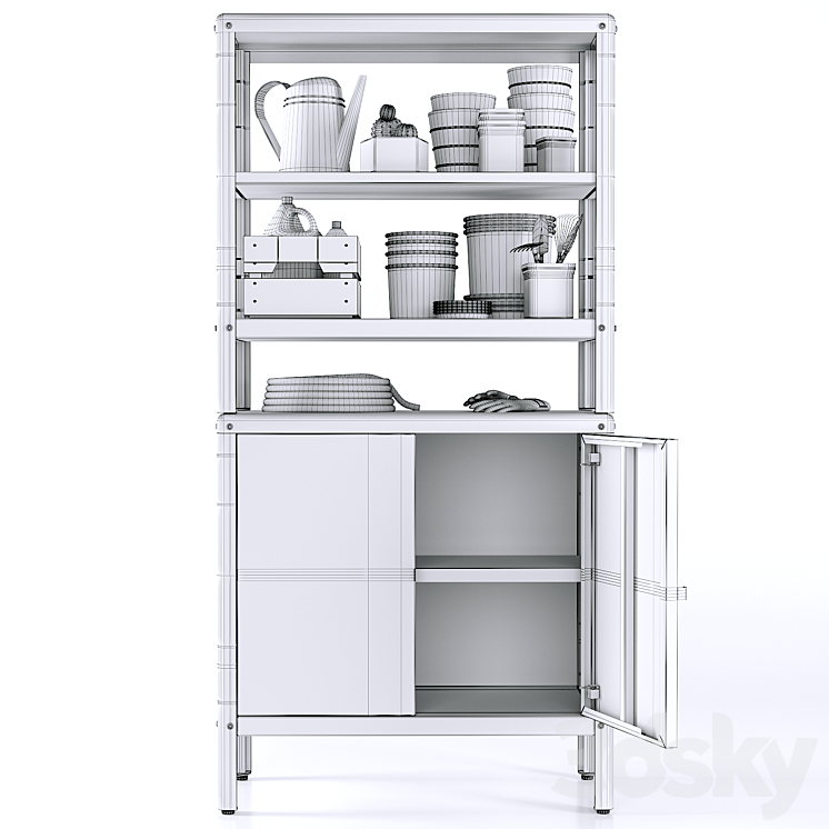 Kolbjörn shelving shop unit with cabinet