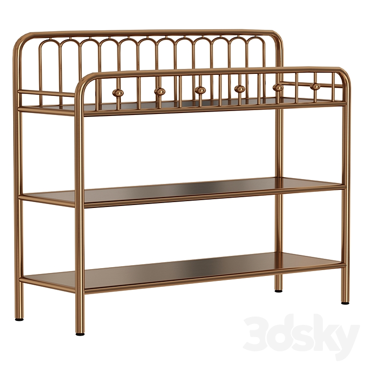 Little Seeds Monarch Hill Ivy Metal Changing Table Gold Console 3D