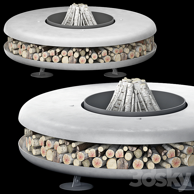 moon fire pit - Barbecue and grill - 3D model