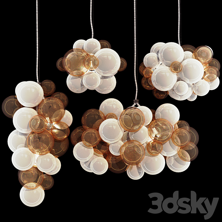 Cascading glass store bubble chandelier