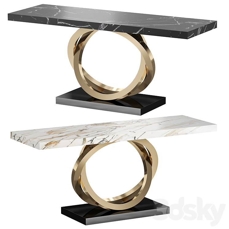 Art Deco Turim Console Table Console 3D model