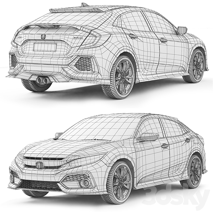 How to draw a HONDA CIVIC HATCHBACK 1996  drawing a 3d car  coloring honda  civic 1999 hatchback  YouTube