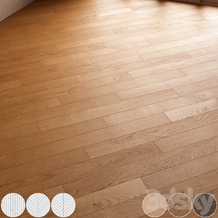 Oak Parquet Floor 004 - Floor coverings - 3D model