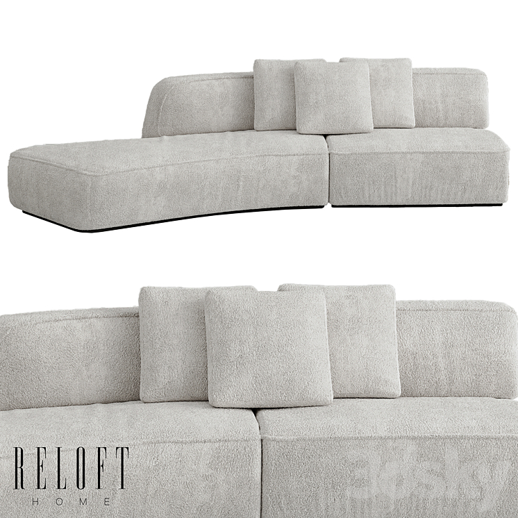 Modular sofa Cashew composition 10 - Sofa - 3D model