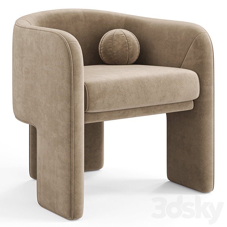 Milo Baughman Armchair by Weilaiconcept Arm chair 3D model