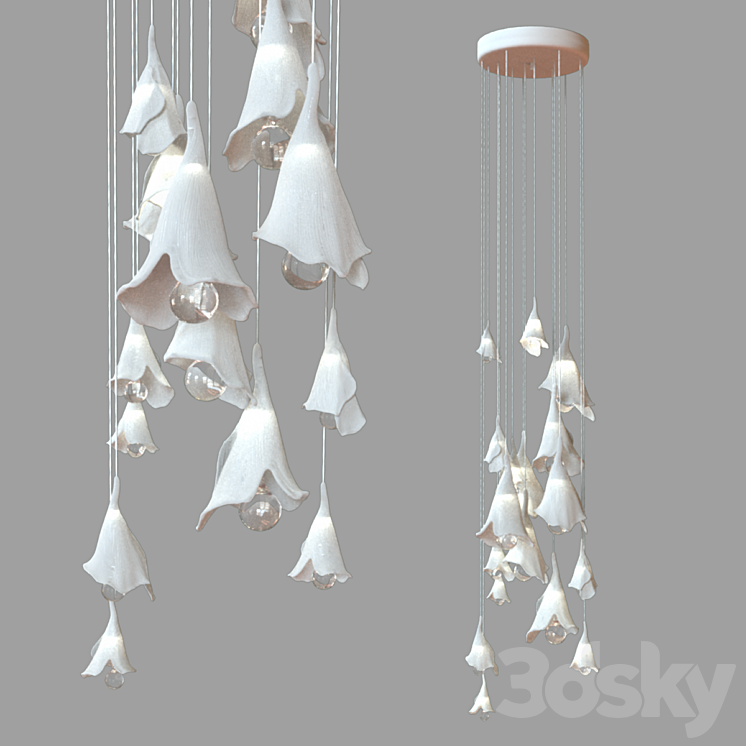 OM Kolokolchiki white by Vetvi Store - Pendant light - 3D model