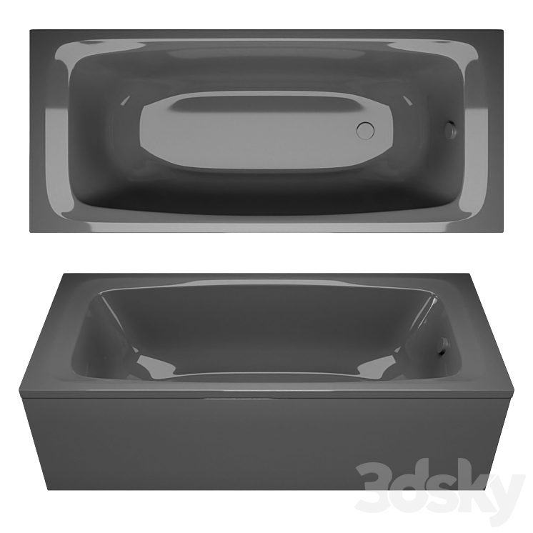 TONI ARTI Rapallo PL gray matte - Bathtub - 3D model