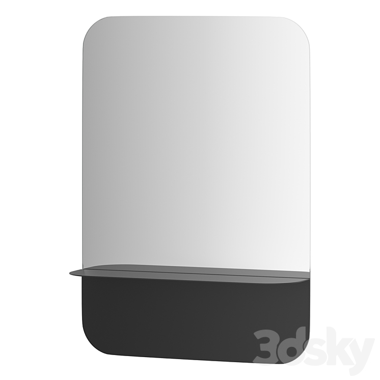 Evoform Shadow mirrors with metal shelves - Mirror - 3D model