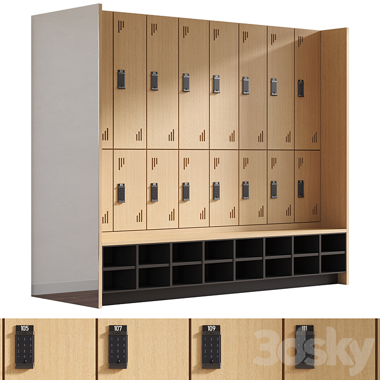 Wooden Gym Locker with Ojmar Smart Lock - Wardrobe & Display cabinets ...