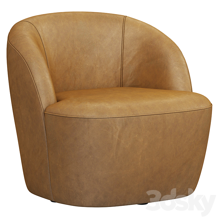 Restoration Hardware Emilia Leather Lounge Chair Chair 3D model