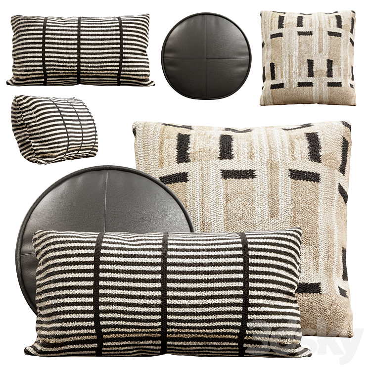 CB2 Throw Pillows Set Pillows 3D model