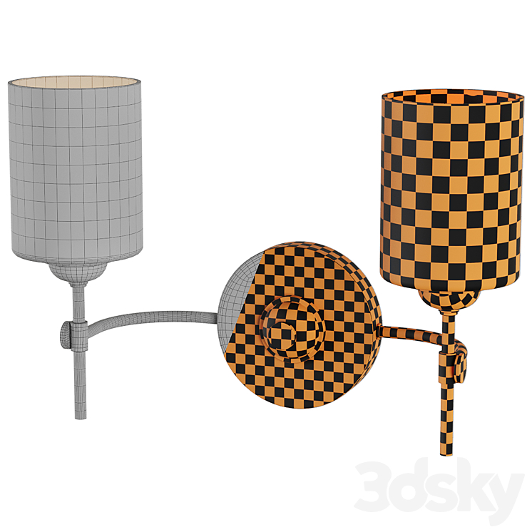 Jerdora Opal Glass Vanity Light 2 Light Wall light 3D model