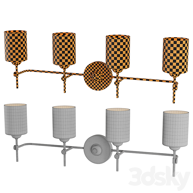 Jerdora Opal Glass Vanity Light 4 Light Wall light 3D model