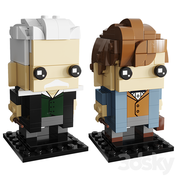 Lego BrickHeadz Newt Scamander & Gellert Grindelwald 41631 Toy 3D model