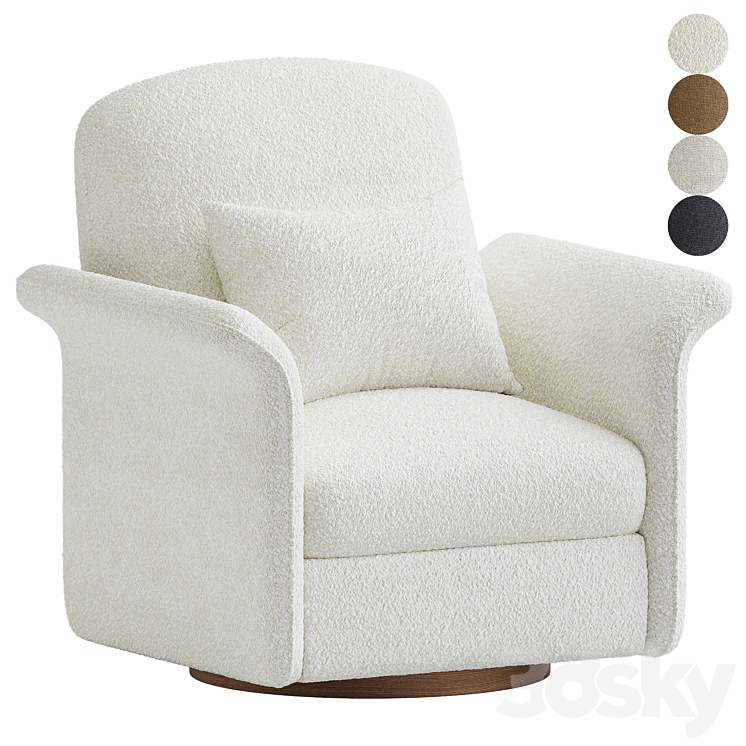Tasse Swivel Accent Chair Arm chair 3D model