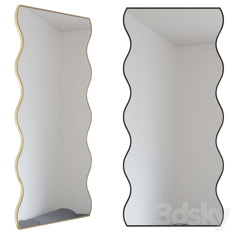 Wavy wall mirror - Mirror - 3D model