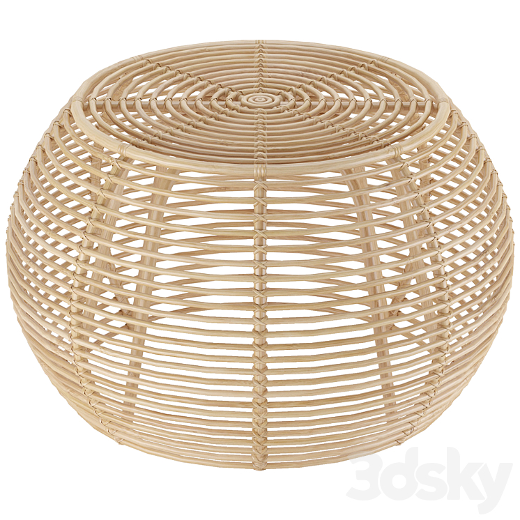 Java Rattan Ottomans Large - Table - 3D model