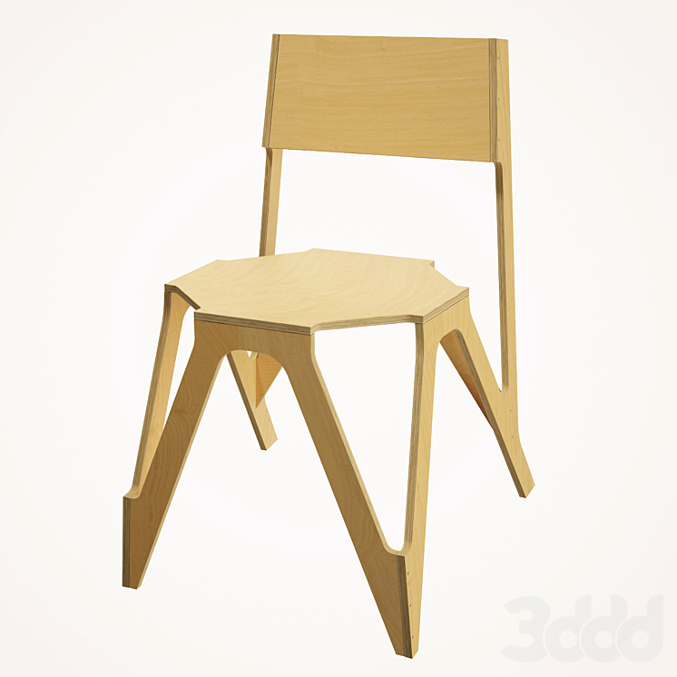 Стул из фанеры - Стулья - 3D модель