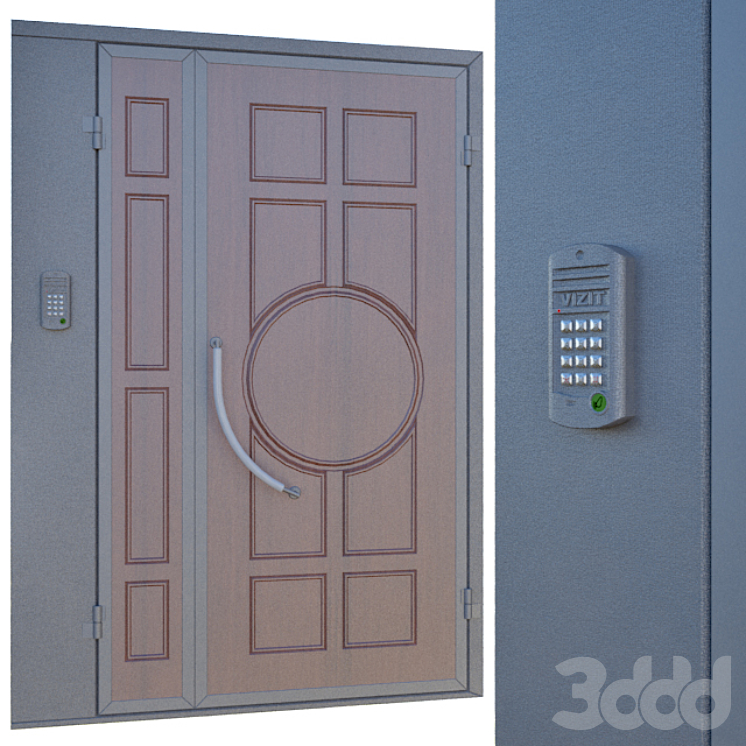 Дверей домофона визит. Дверь подъездная Vizit. Дверь с домофоном. Домофон на 3 двери. Подъездная дверь 3д модель.