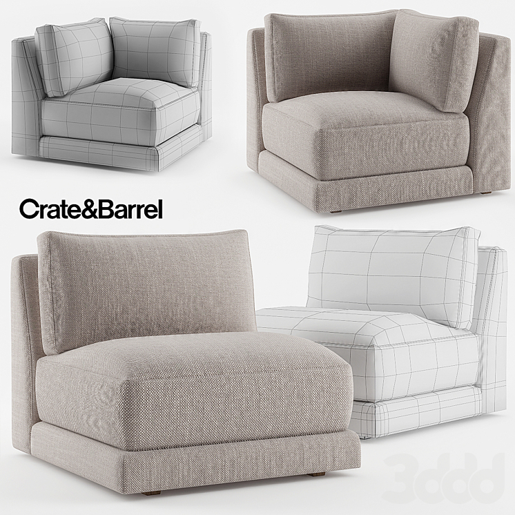 Crate and hot sale barrel armless chair