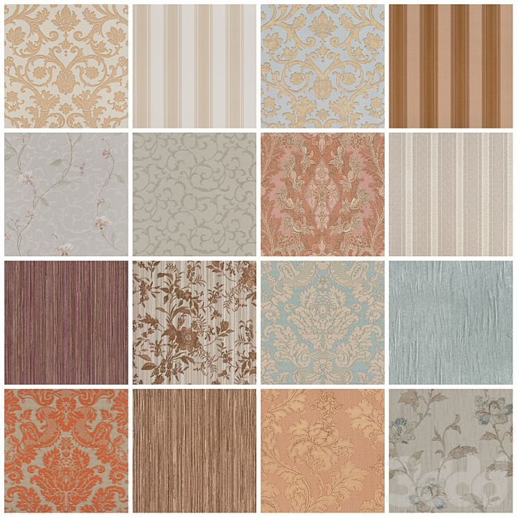 Обои Zambaiti Parati - коллекция Сanova - Стены, обои - 3D модель